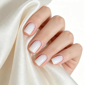 MEMEDA swatches on nail tips showing true milky nude color payoff