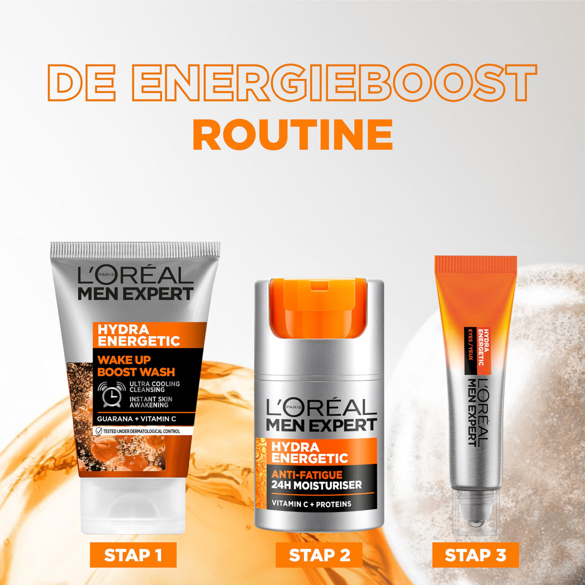 MEN EXPERT moisturizer used in morning routine for revitalized, hydrated skin