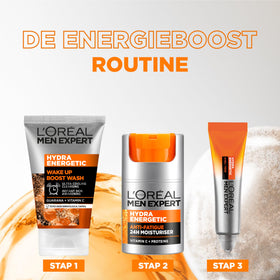 MEN EXPERT moisturizer used in morning routine for revitalized, hydrated skin