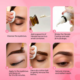 Menela fixer bottle detail with bamboo extract for smooth mix