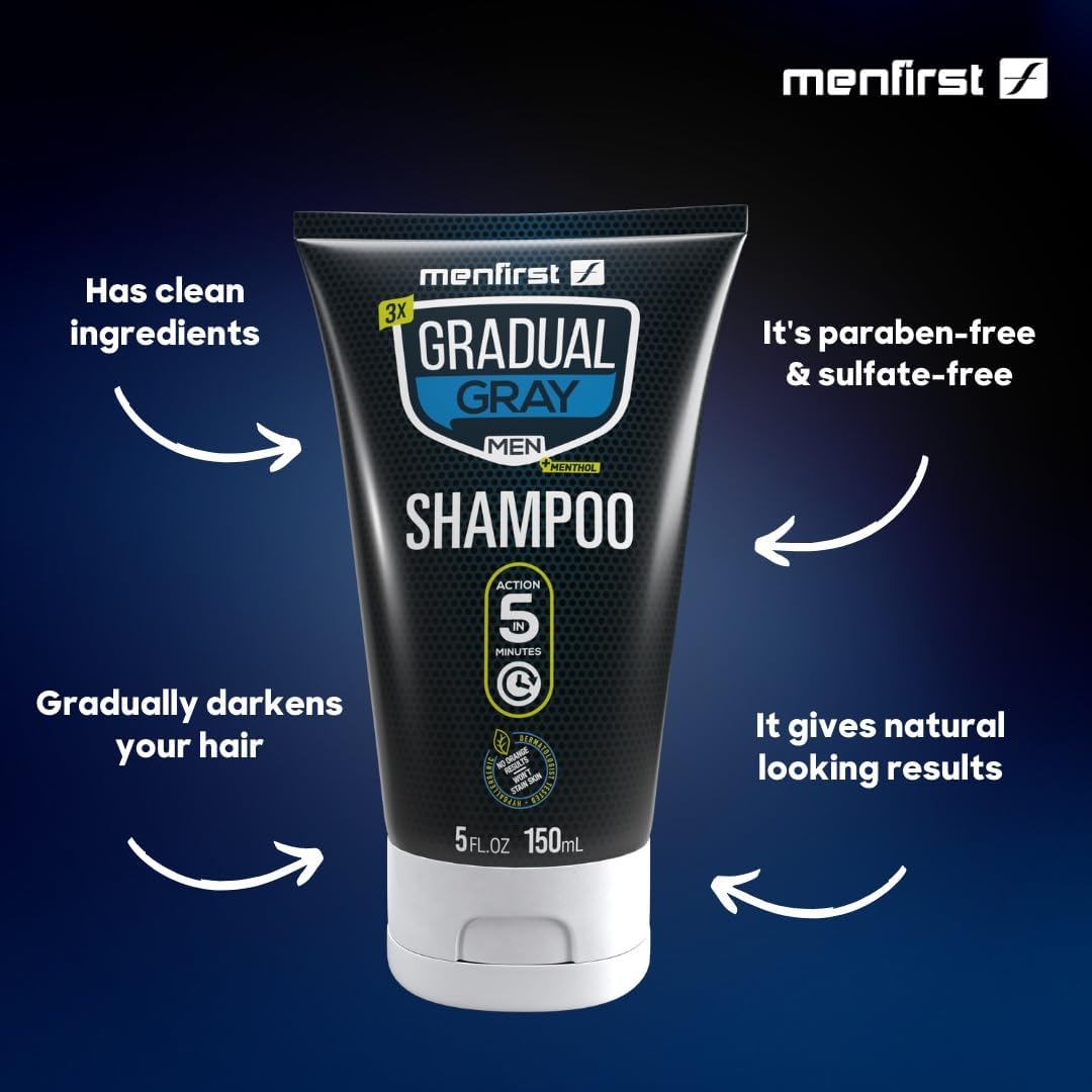 MENFIRST ingredient label highlighting keratin, provitamin B5 and collagen benefits