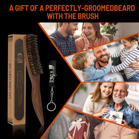 MenGate using comb to clear trapped hairs from brush for easy maintenance