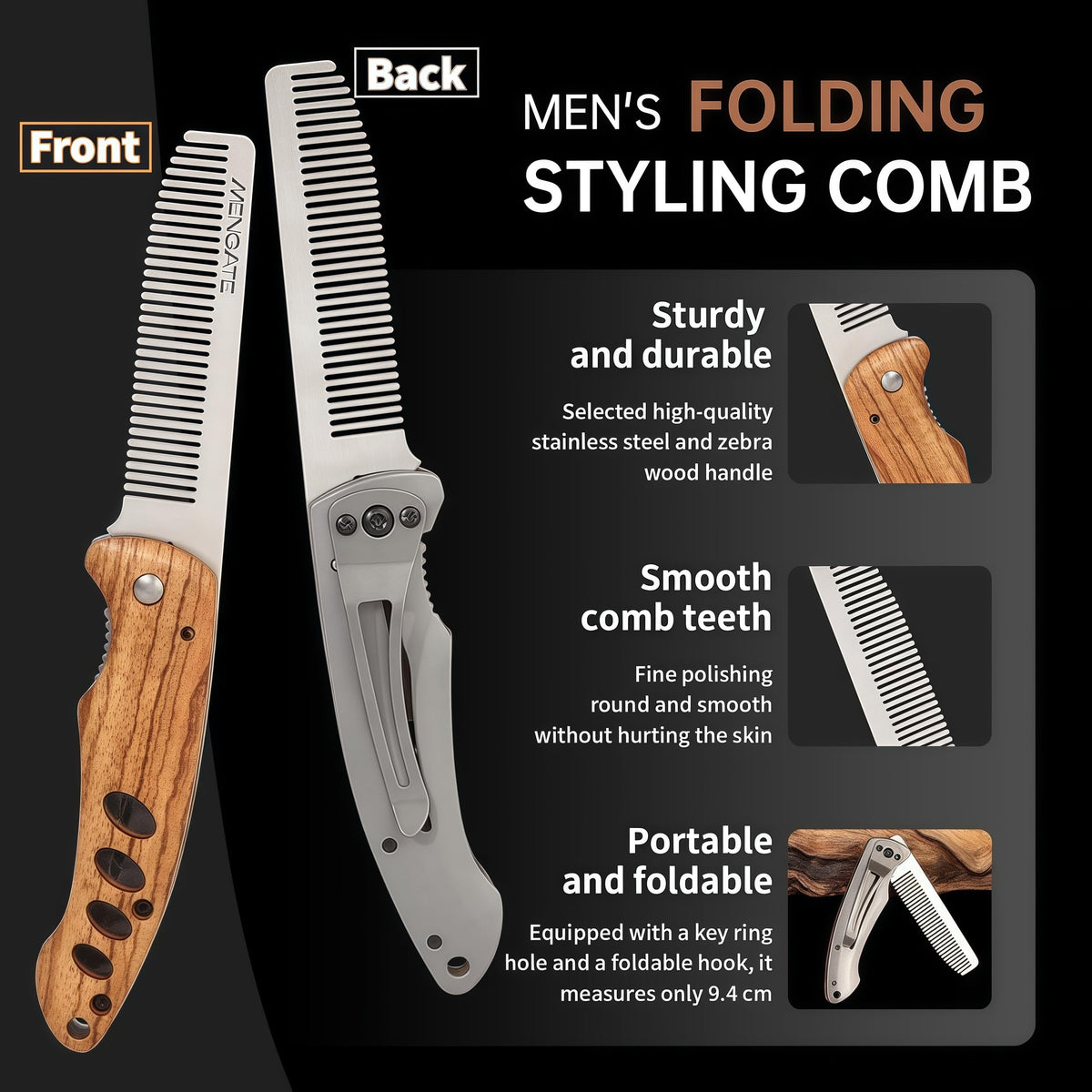 MenGate in pocket lifestyle image demonstrates quick touch-up convenience