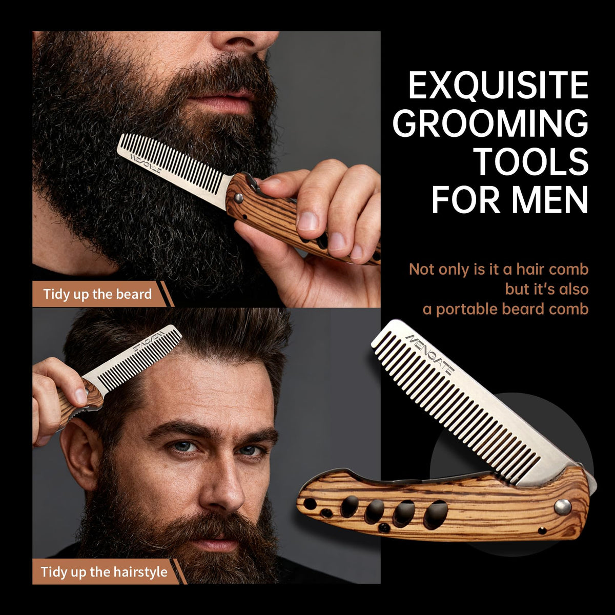 MenGate comb fully open displays full length for precise styling