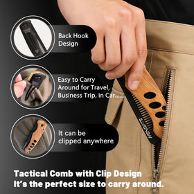 MenGate detailed view of polished stainless steel teeth, tangle-free and smooth styling