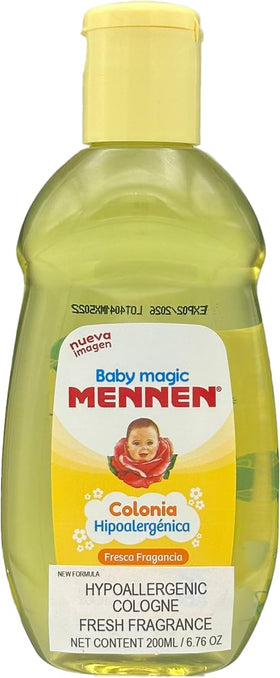 Mennen Baby Magic applied after bath demonstrating soothing routine and pleasant scent benefit