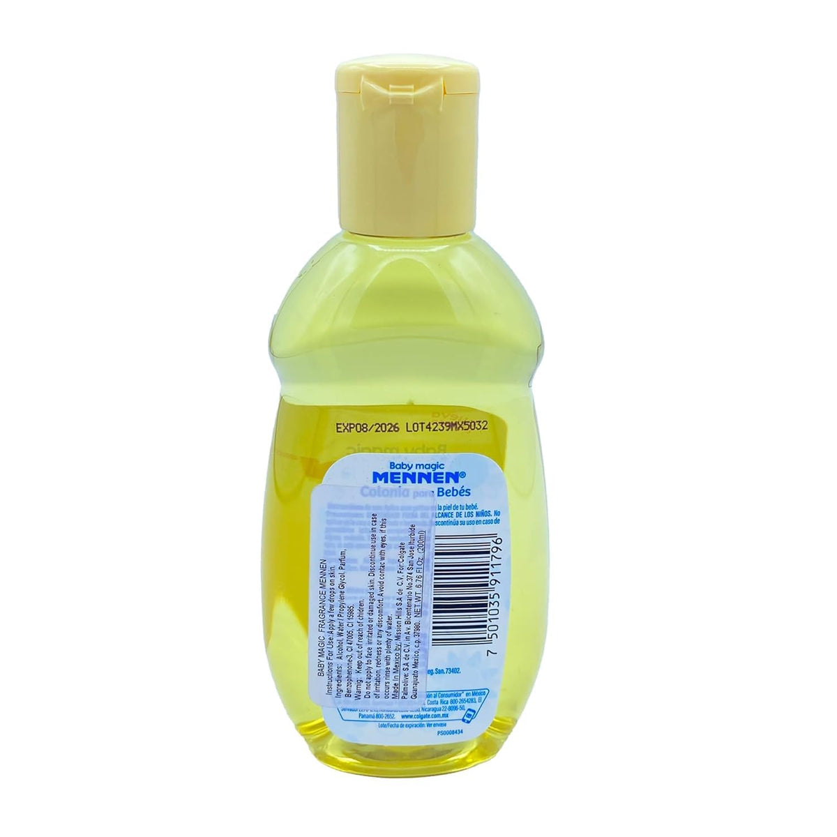 Mennen Baby Magic gentle liquid close-up showing clear texture and easy application benefit