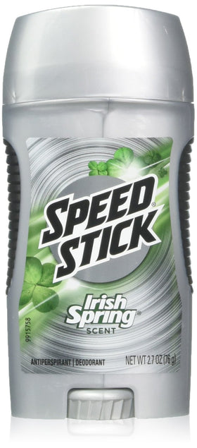 Mennen Speed Stick front packaging showing pack of four and clear freshness benefit