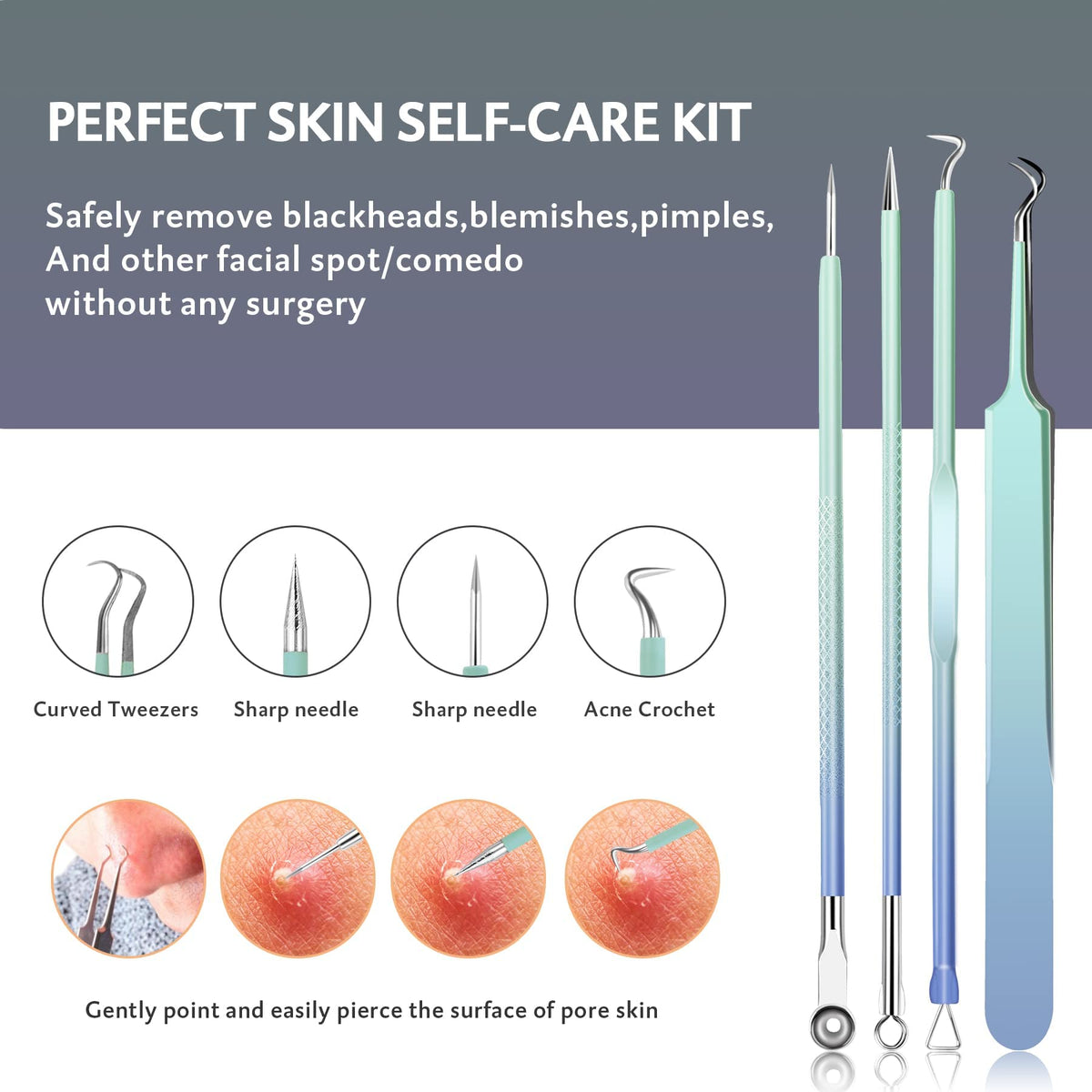 MENOLY extractor in use on nose demonstrating precise blackhead removal for improved skin appearance