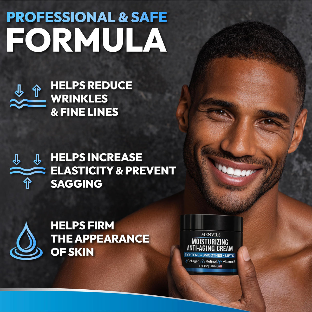 Menvils after-shave use on beard area calming irritation and restoring moisture