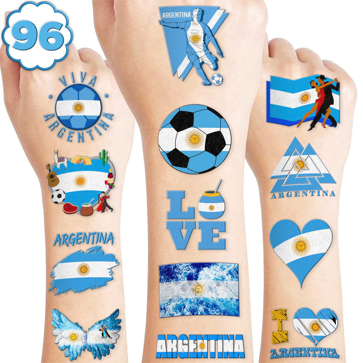 MeoIsDaBest front packaging showing Argentina tattoos and value pack benefit