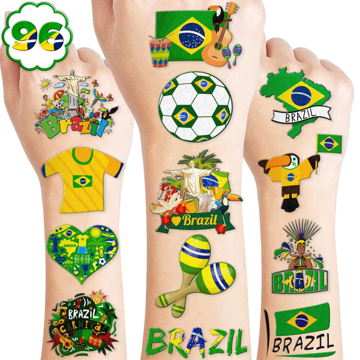 MeoIsDaBest front packaging showing 96 Brazil tattoo designs and party value