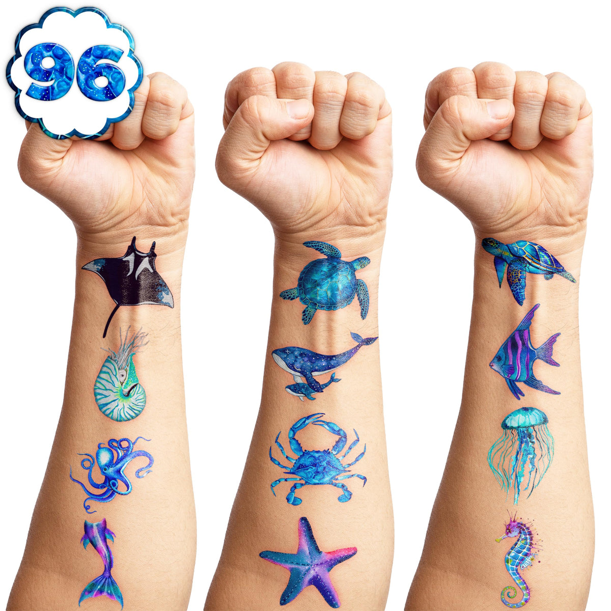 MeoIsDaBest kids at beach wearing tattoos to show durable play-friendly decoration