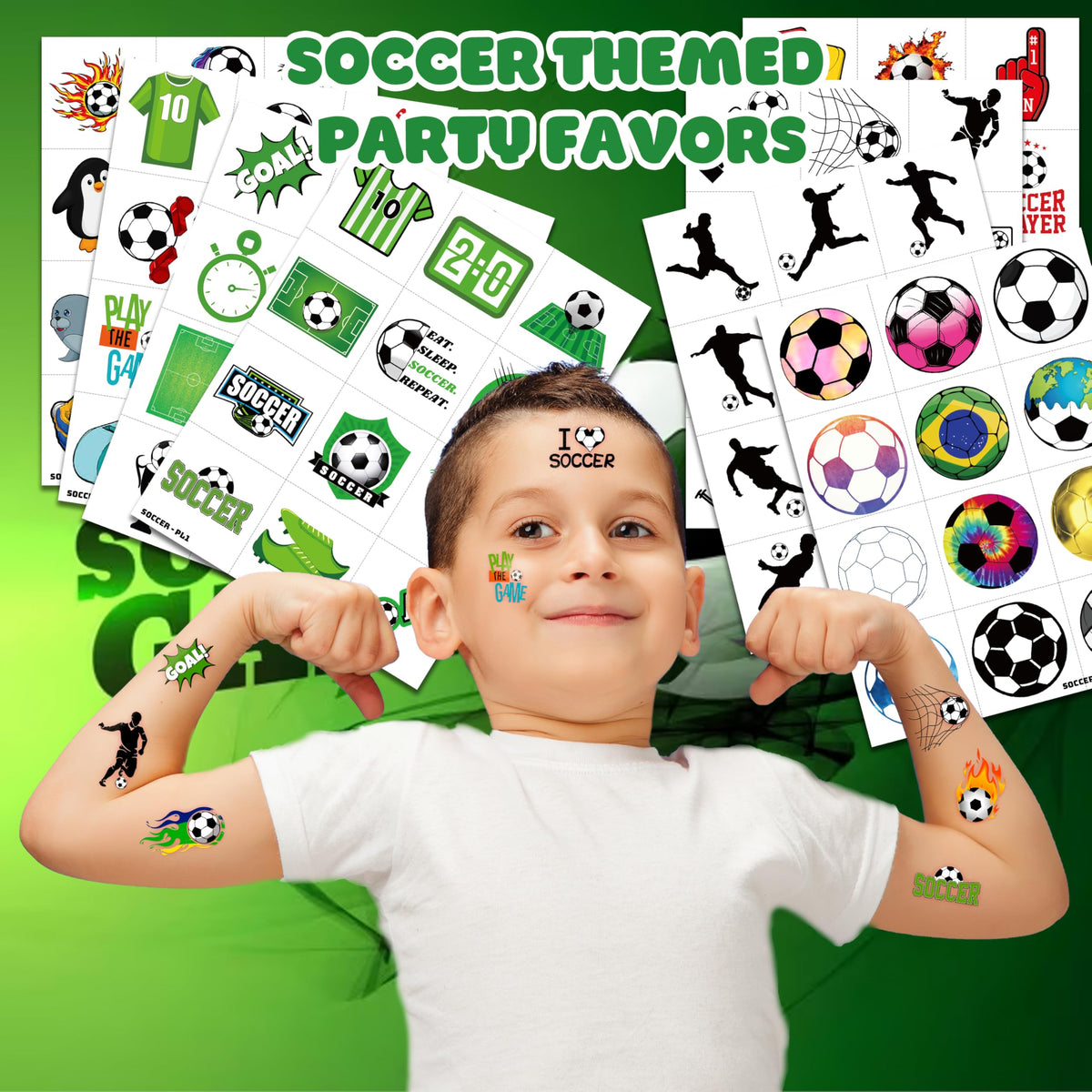 MeoIsDaBest close-up of a tattoo sheet highlighting detailed soccer graphics and clear prints