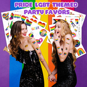 MeoIsDaBest full sheet layout with multiple pre-cut rainbow tattoo designs for selection
