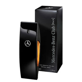 Mercedes Benz Club Black side profile showing bottle shape and dark finish benefit