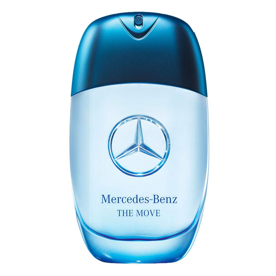 Mercedes‑Benz bottle front packaging showing elegant box and logo benefit: premium presentation