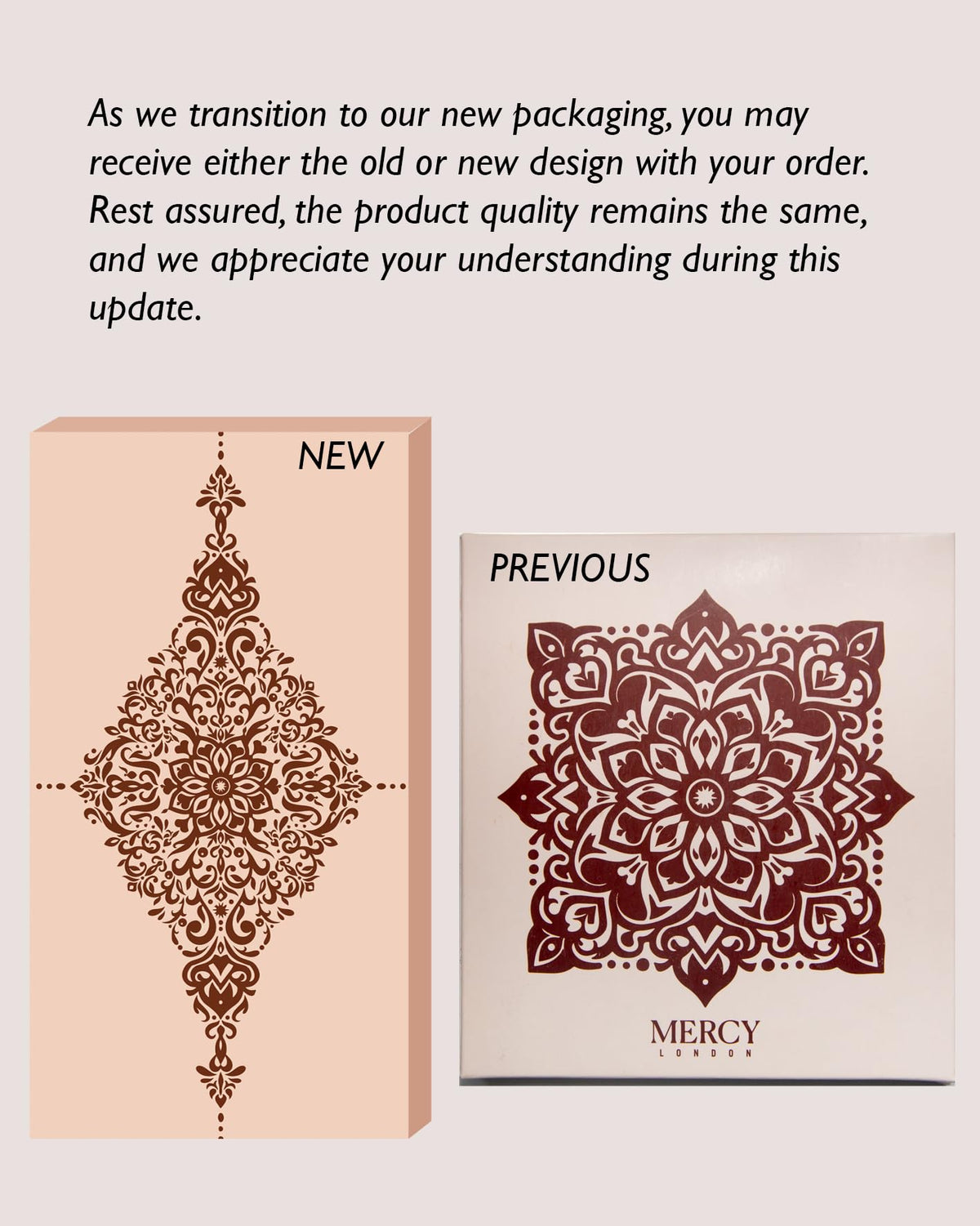 MERCY LONDON ingredient label showing henna, eucalyptus and clove oil for conditioning benefits