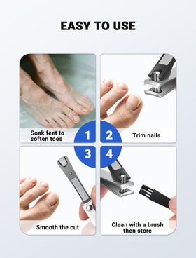 MERDTTES long-handle clipper grip close-up showing ergonomic non-slip handle