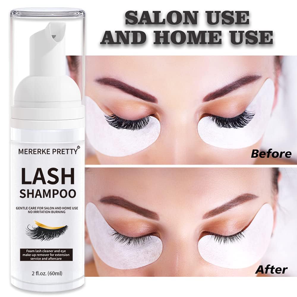 Mererke_Pretty before and after lashes showing cleaner, defined extension look