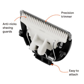 MERIDIAN blade with cleaning brush showing easy maintenance benefit