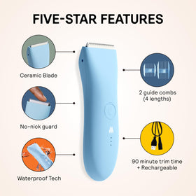 MERIDIAN trimmer being used in shower demonstrating waterproof performance and convenience