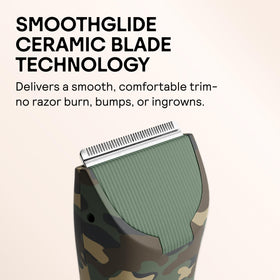 MERIDIAN trimmer with two guide combs and cleaning brush for easy maintenance