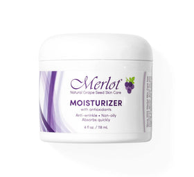 Merlot moisturizer front jar showing label and 4 oz size for daily hydration
