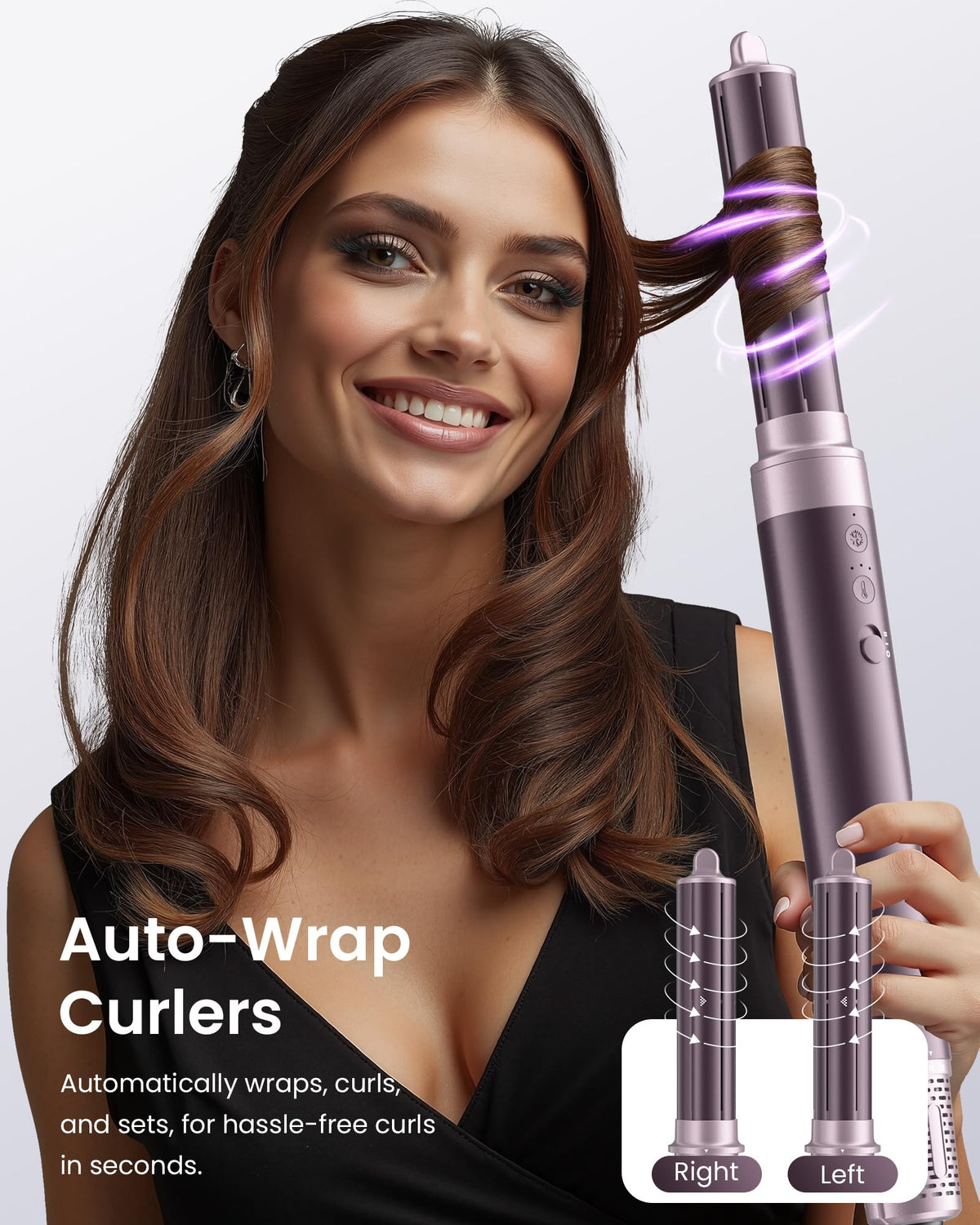 MESCOMB auto-wrap curler detail showing safe easy curl creation