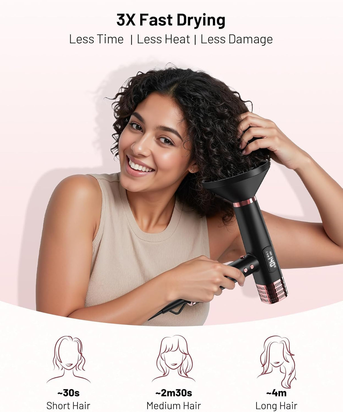 MESCOMB concentrator nozzle closeup for precise smoothing and styling