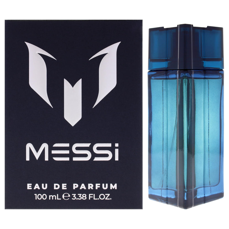 Messi bottle front view showing elegant design and long-lasting scent