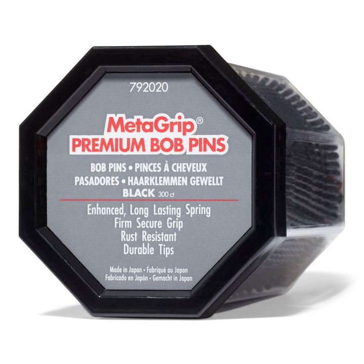 MetaGrip front packaging showing 300-count and black bobby pins for long-lasting hold