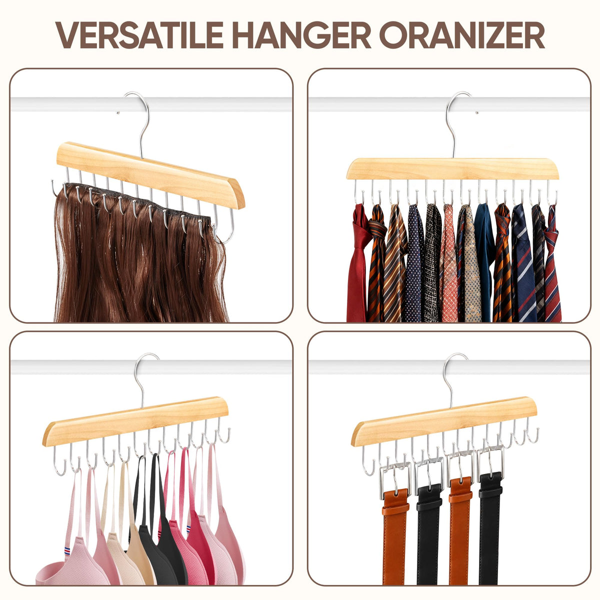 MetFun hanger used to organize scarves, belts, and jewelry saving closet space