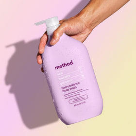 Method recycled plastic badge detail showing 80% PCR packaging for eco-conscious shoppers