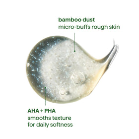 Method bamboo dust close-up illustrating micro-buffers for smoother skin