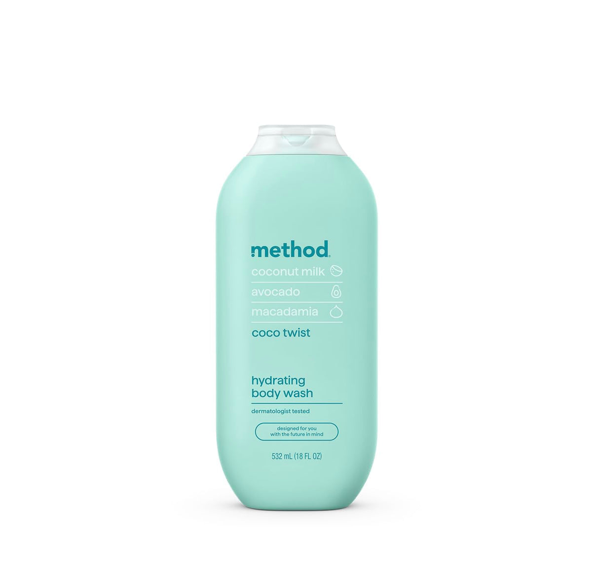 Method front bottle showing Coco Twist label and scent benefits