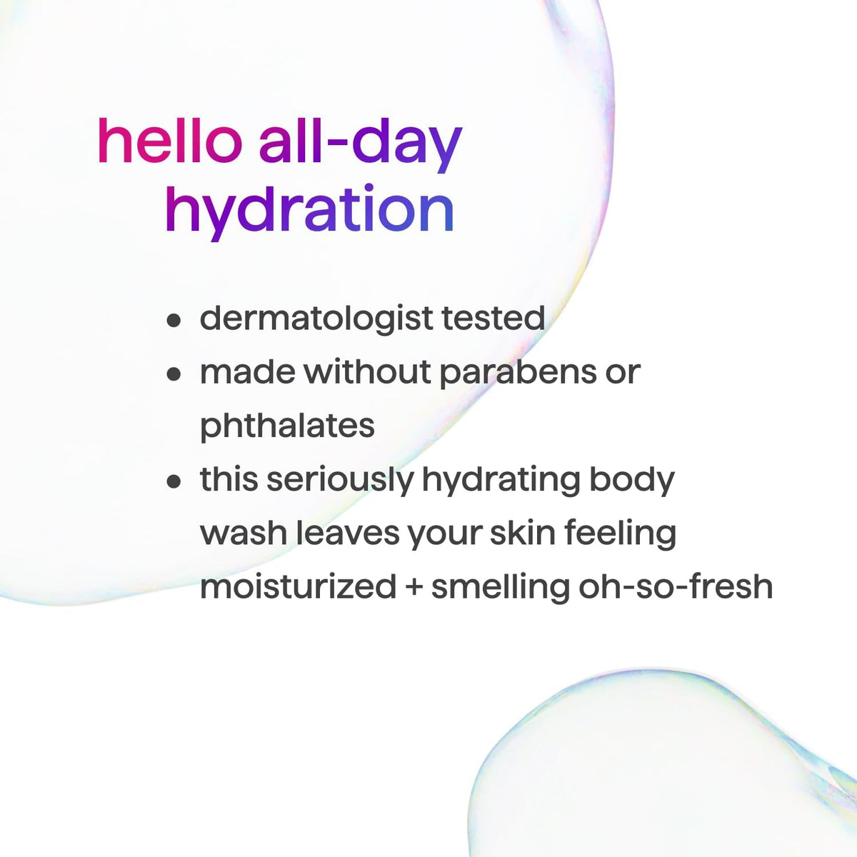 Method gel texture droplet showing moisturized skin feel