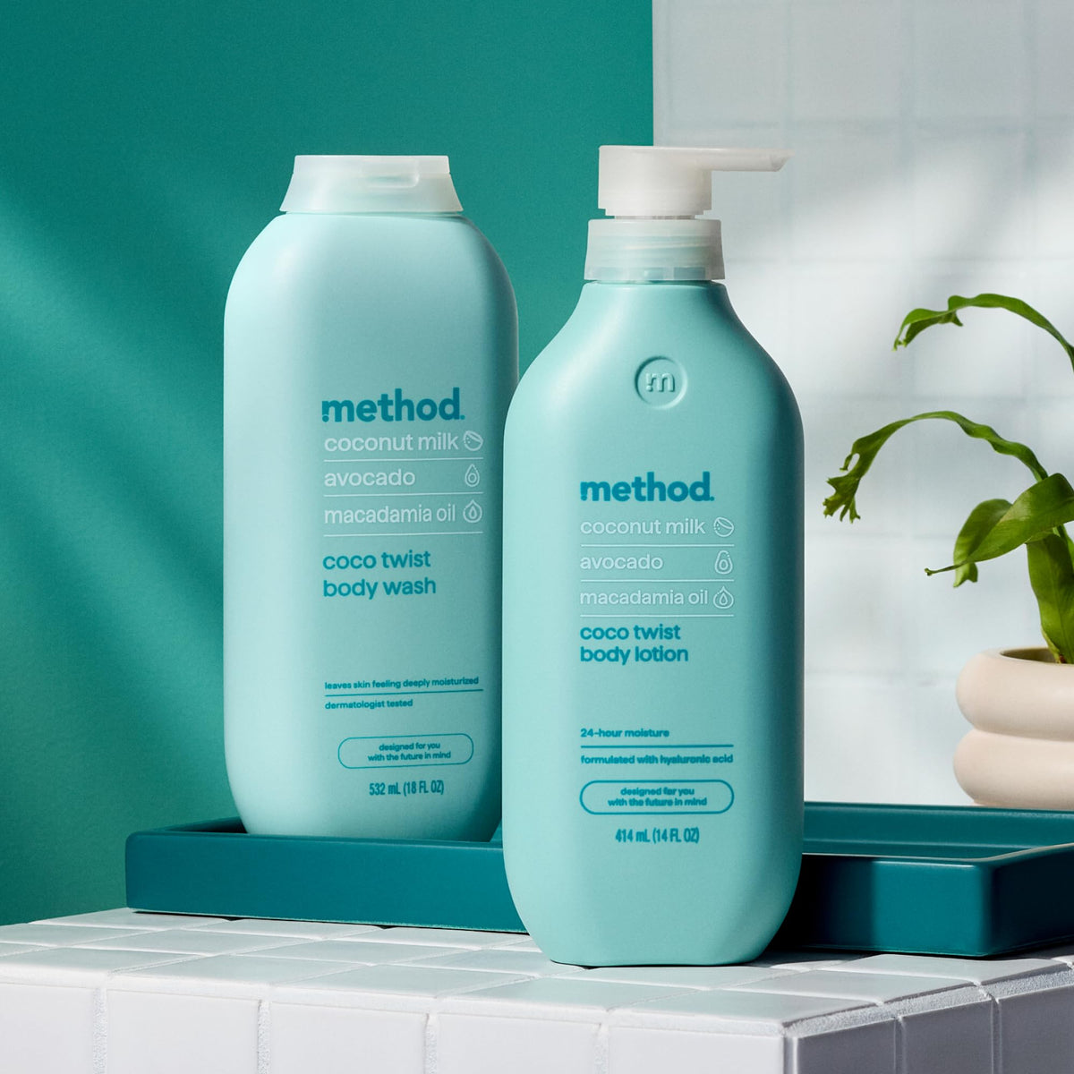 Method 18oz bottle held in hand showing true size and value
