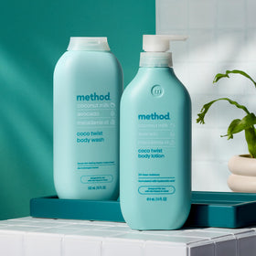Method 18oz bottle held in hand showing true size and value