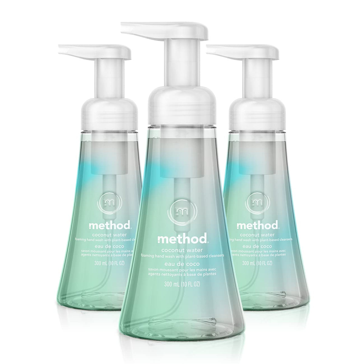 Method bottle front packaging showing three 10 oz bottles and scent benefit