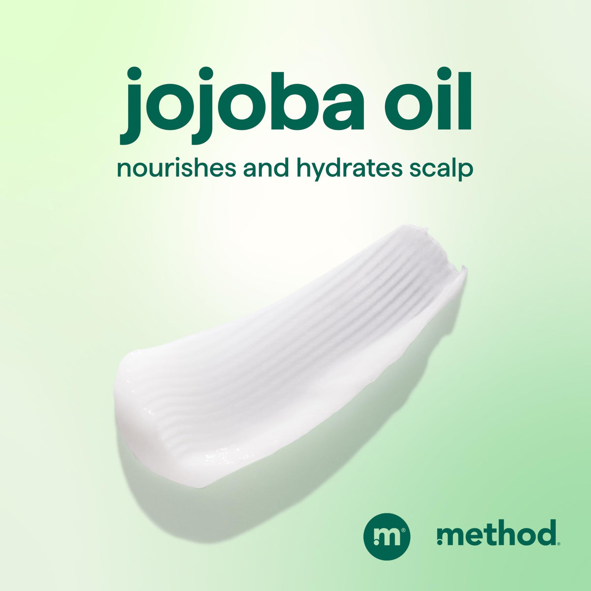 Method conditioner cream texture demonstrating smooth, lightweight hydration