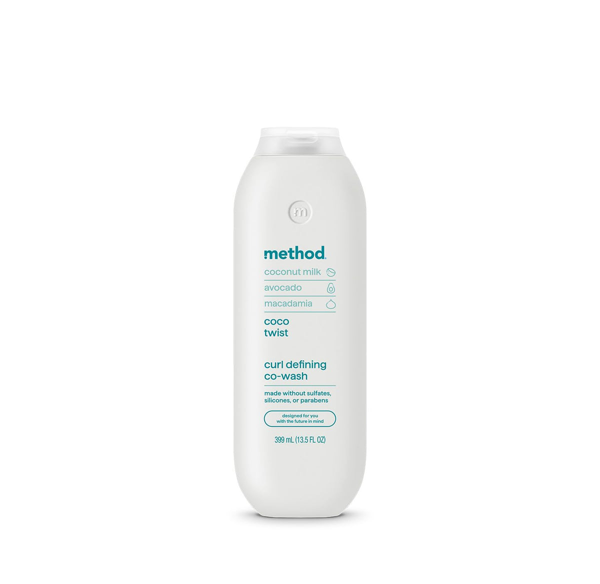 Method front packaging showing 13.5 oz bottle and label, highlights benefits