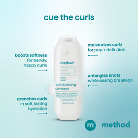 Method product in hand being applied, illustrating slip for detangling