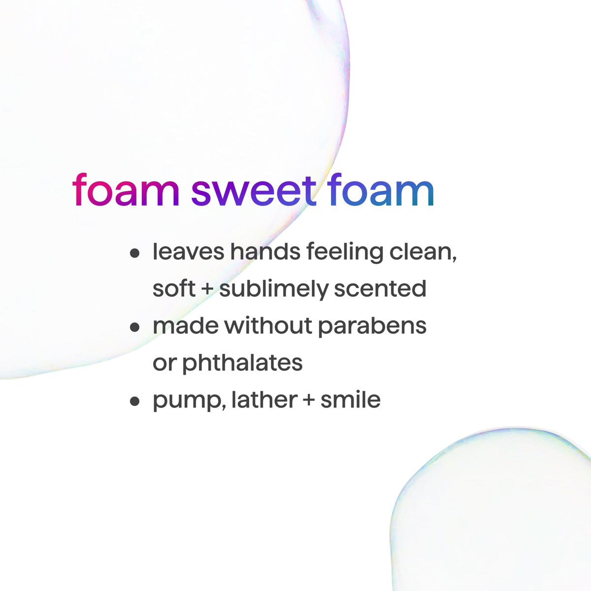 Method foam texture in hand showing airy lather and gentle cleansing feel