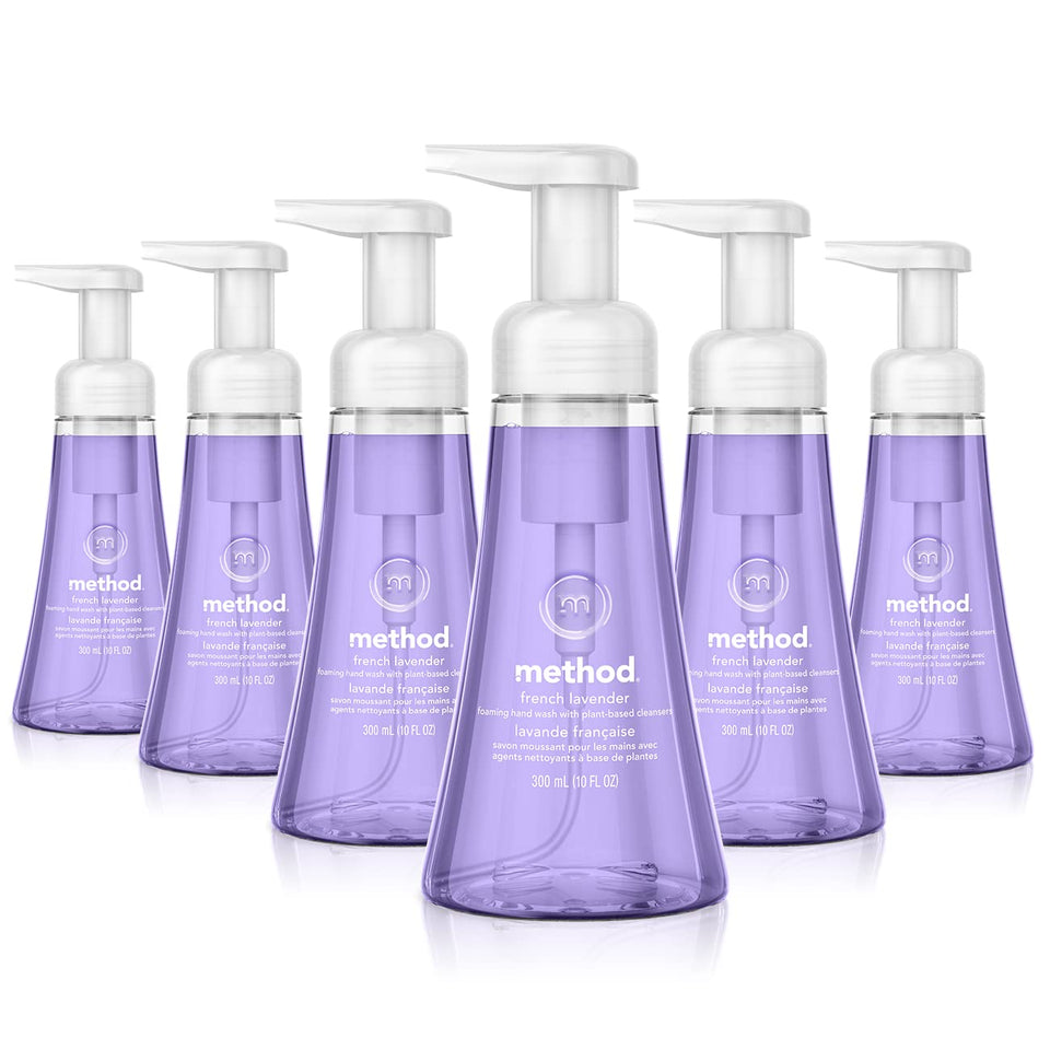Method French Lavender front packaging showing floral label and bottle design benefit: clear product identity