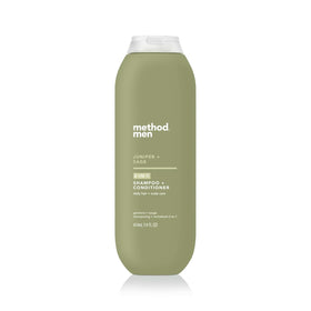 Method front packaging showing juniper and sage scent for refreshing showers