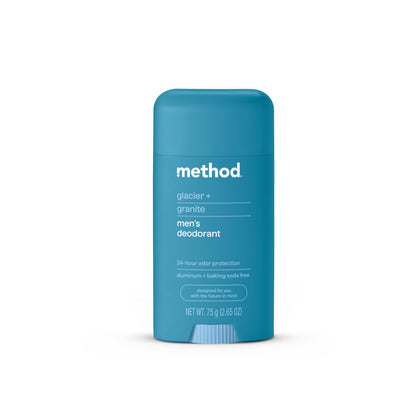 Method Glacier + Granite front stick shows bottle design and scent