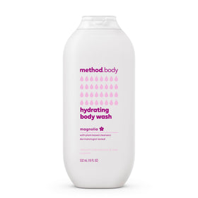 Method magnolia front packaging showing bottle and floral design, inviting freshness