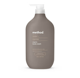 Method Men front bottle showing cedar and cypress scent benefit