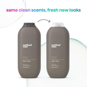 Method bottle held in hand to show 18 oz size and value benefit